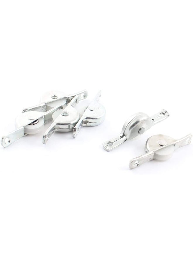 NJM NJM Home Cabinet Glass Single Wheel Sliding Door Roller Silver 6 Pcs 25mm  - Image 1