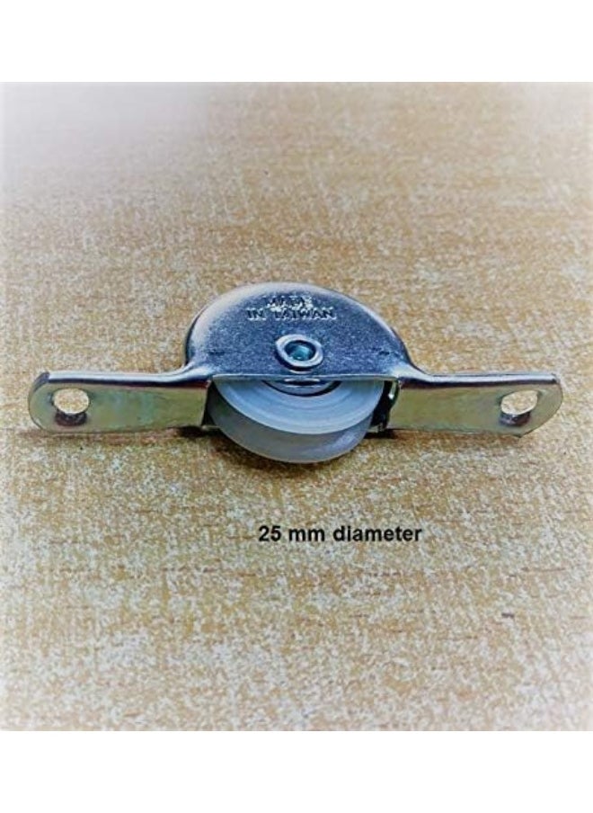 NJM NJM Home Cabinet Glass Single Wheel Sliding Door Roller Silver 6 Pcs 25mm  - Image 2
