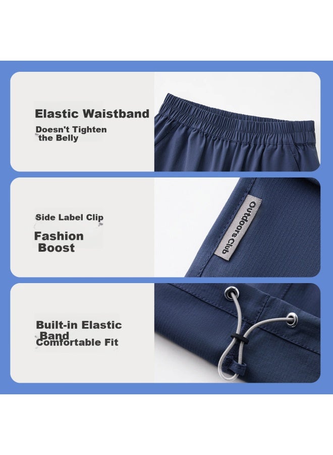 Ask Junior Kids Outdoor Sports Waterproof Sun-proof Cargo Pants Navy Blue - Image 5