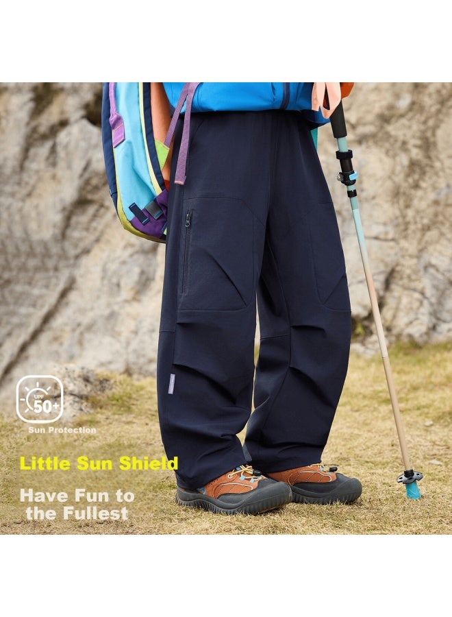 Ask Junior Kids Outdoor Sports Waterproof Sun-proof Cargo Pants Navy Blue - Image 2