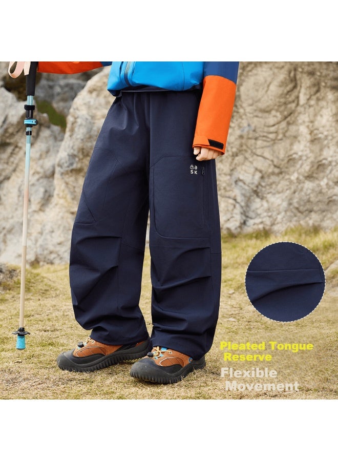 Ask Junior Kids Outdoor Sports Waterproof Sun-proof Cargo Pants Navy Blue - Image 3