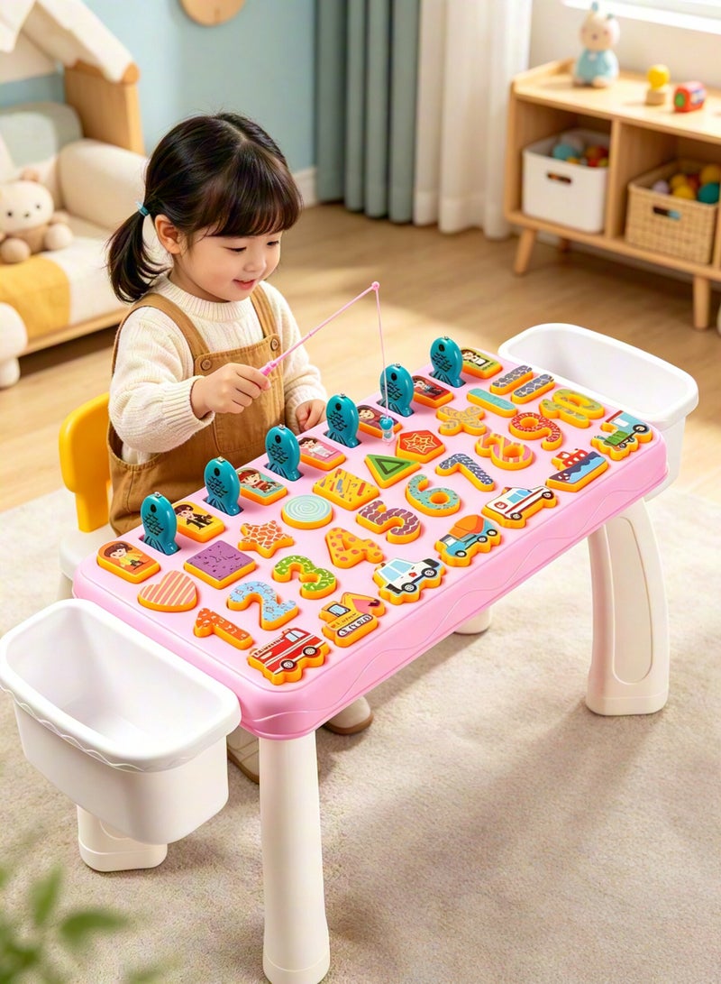 Magnetic Fishing Toys Game Set for Kids Magnetic Numbers Board Fishing Game Educational Toy Puzzle Learning Toys Magnetic Color Fishing Game Table Learning To Count and Sort Color - Image 3