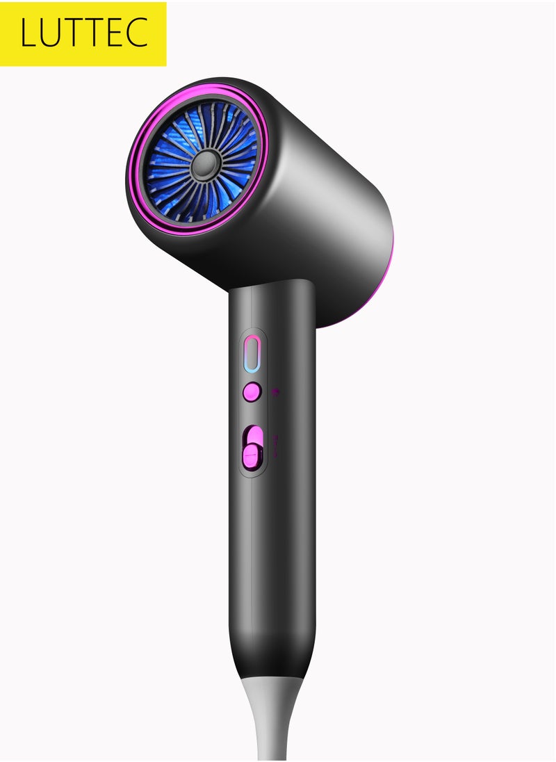 Luttec 2400W Professional Ionic Hair Dryer - Fast Drying Hair Dryer with Temperature Control and Low Noise Includes Hair Concentrator for Perfect Styling Lightweight and Portable for Home and Travelling Scenarios.  - Image 1