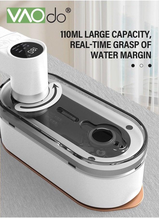 VAOdo Handheld Clothes Steamer 1200W Fast-Heat with Measure Cup 110ML Water Tank for Home Office and Travel Portable Travel Clothing Fabric Steamer with LED Display Contains Power Outage Protection Steamer  - Image 2