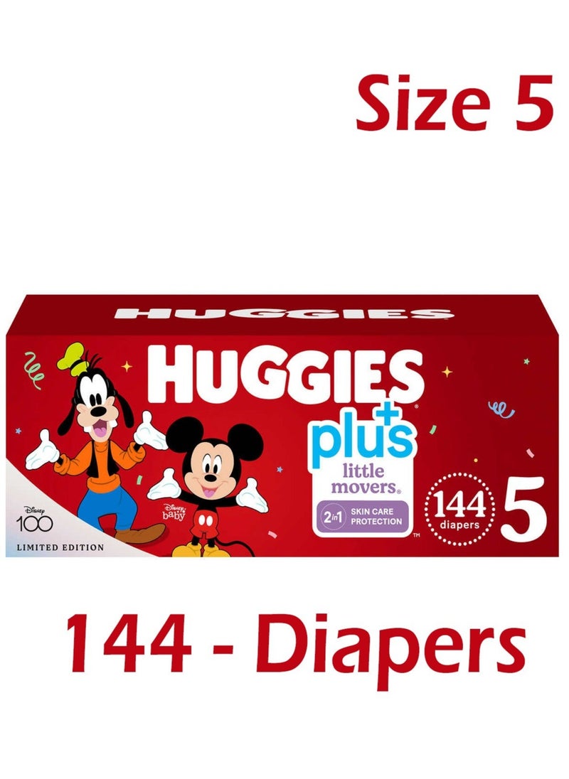 Huggies 144-Piece Little Movers Plus With 2 in 1 Skin Protect Limited Edition Baby Diapers Size 5  - Image 1