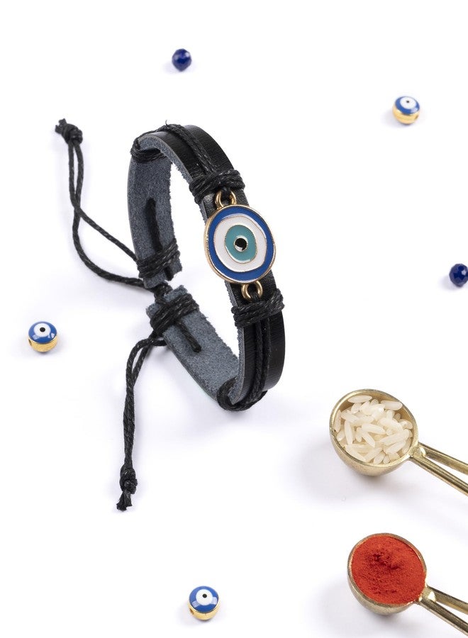 DORE® Evil Eye Rakhi For Brother Evil Eye Rakhi For Brother Rakhi Set For Brother Evil Eye Rakhi Bracelet For Brother Rakhi For Brother Single Rakhi For Brother Drishti Kavach Rakhi Set - Image 3