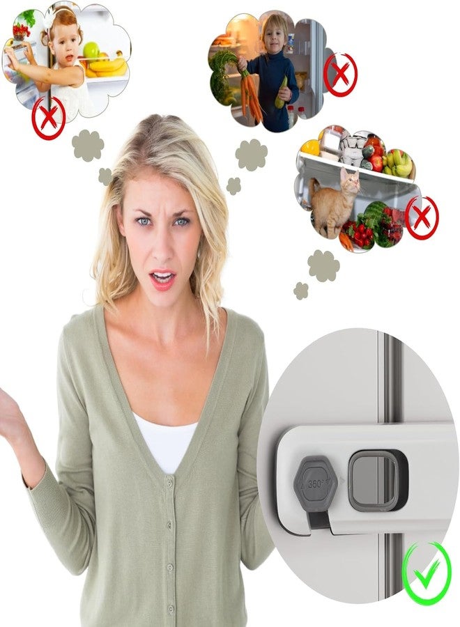 Bitnex Child Proof Refrigerator Lock with 3M Adhesive, Freezer Door Lock, Child Safety Locks for Doors, Multi-Use Kids Safety Locks for Fridge, Oven, Cabinets, Drawers (No Tools Needed) - Baby & Pet Proofing - Image 2