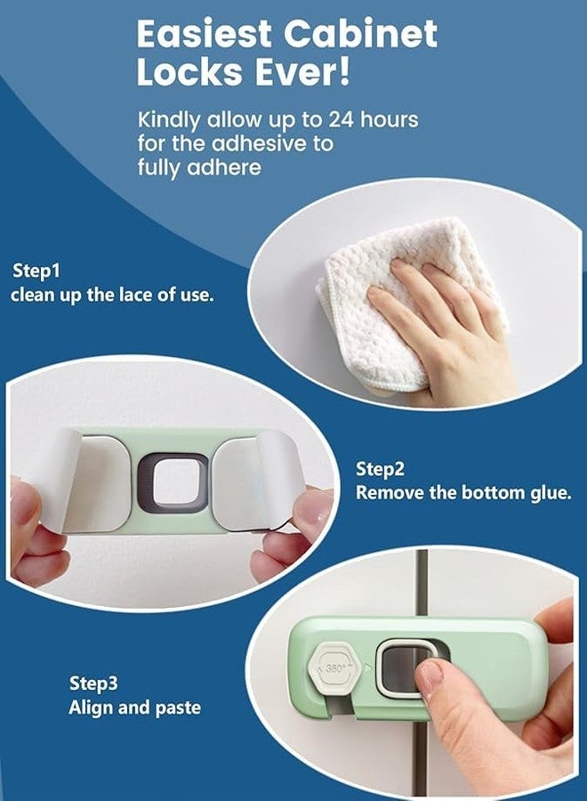 Bitnex Child Proof Refrigerator Lock with 3M Adhesive, Freezer Door Lock, Child Safety Locks for Doors, Multi-Use Kids Safety Locks for Fridge, Oven, Cabinets, Drawers (No Tools Needed) - Baby & Pet Proofing - Image 5