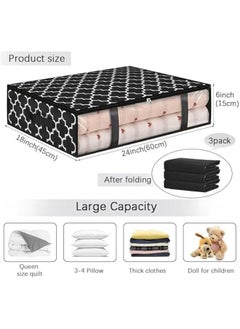 HOOKOR 3 Pack Storage Bags, Clothes Storage, Under bed Storage Containers With Durable Handles, Large Capacity Storage Bins, Foldable Storage Organizers For Clothes, Bedding and Toys (32-04-3p)  - Image 4
