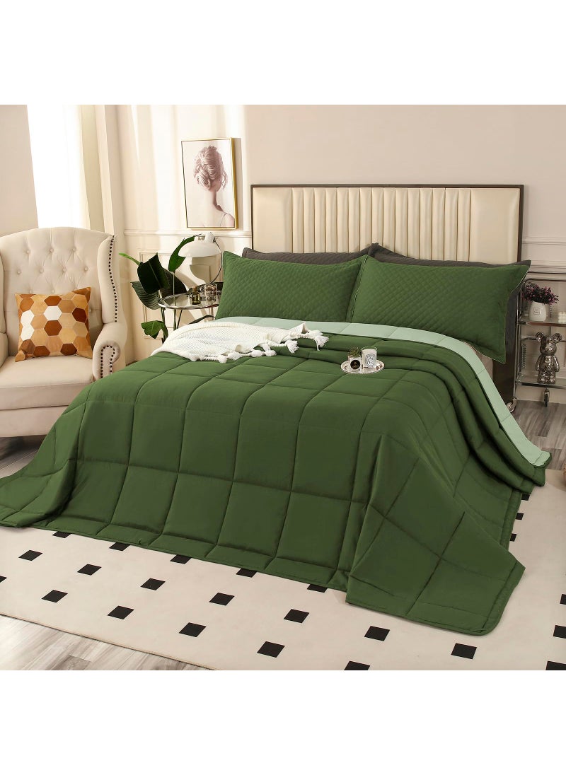 SOULOOOE SOULOOOE Oversized King Plus Comforter 128x120 Extra Large King Size Quilts 3 Pieces Lightweight Reversible All Season Down Alternative Duvet Insert Comforter with 8 Corner Tabs 