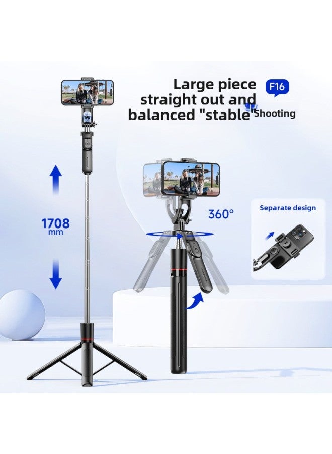 F16 Universal Mobile Phone Selfie Stick with Bluetooth Remote Control Stainless Steel Telescopic Tripod Stand Anti-shake Handheld Stable Live Streaming Holder - Image 2
