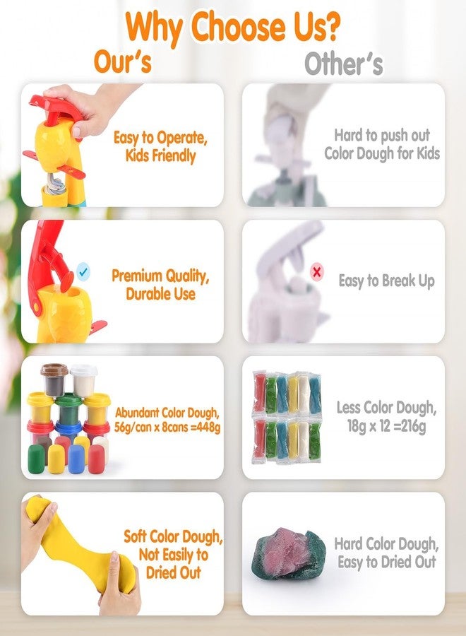 PLAY أطقم عجين ملون للأطفال من 4-8 سنوات، ماكينة صنع الآيس كريم في مطبخ اللعب، طقم عجين ملون للأطفال من 3 سنوات فما فوق، ألعاب طعام للفنون والحرف للبنات والأولاد، 8 علب من مركب النمذجة، 2 أونصة لكل علبة، متعددة الألوان - Image 4