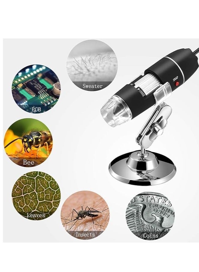Cool Baby USB Digital Microscope 40X to 1000X, 8 LED Magnification Endoscope Camera with Carrying Case & Metal Stand, Compatible for Android Windows 7 8 10 11 Linux Mac - Image 4