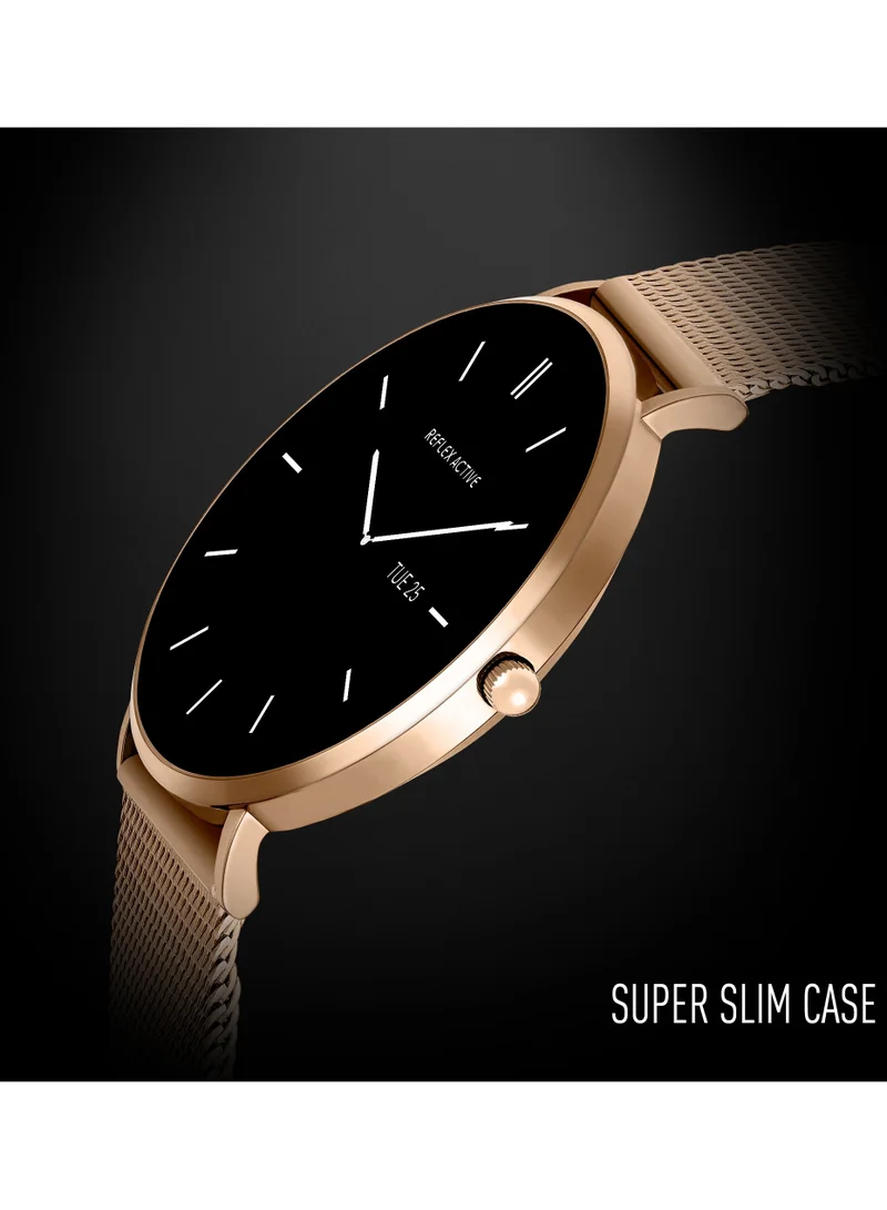 ريفليكس نشط Reflex Active Spectra R 300 Slim Rose Gold Mesh and Pink Silicone Strap AMOLED Ultra Slim Smart Calling Watch Set
