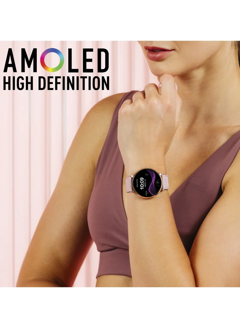 ريفليكس نشط Reflex Active Spectra R 300 Slim Rose Gold Mesh and Pink Silicone Strap AMOLED Ultra Slim Smart Calling Watch Set