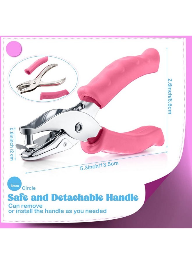 Chumia - 12 Pieces Single Hole Punch Handheld Hole Puncher 1/4 Inch Hole Paper Punch With Softgrip Handles Circle Shape Single Hole Puncher For Craft Paper Greeting Cards Scrapbook Notebook (Multicolor) - Image 1