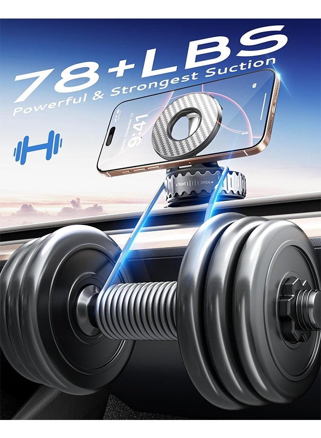 Car Phone Holder [78+LBS Hyper Suction & 4400gf Strongest Magnetic] 360°Adjustable Car Phone Mount Car Accessories Phone Holders for Your Car for iPhone 17/16 /15 Pro Max & Android - Image 3