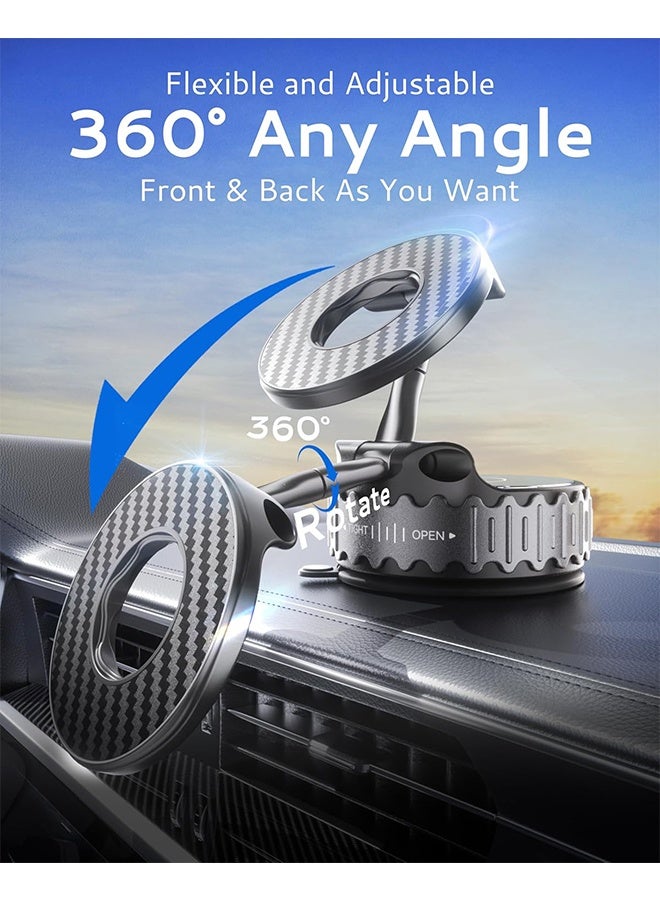 Car Phone Holder [78+LBS Hyper Suction & 4400gf Strongest Magnetic] 360°Adjustable Car Phone Mount Car Accessories Phone Holders for Your Car for iPhone 17/16 /15 Pro Max & Android - Image 4