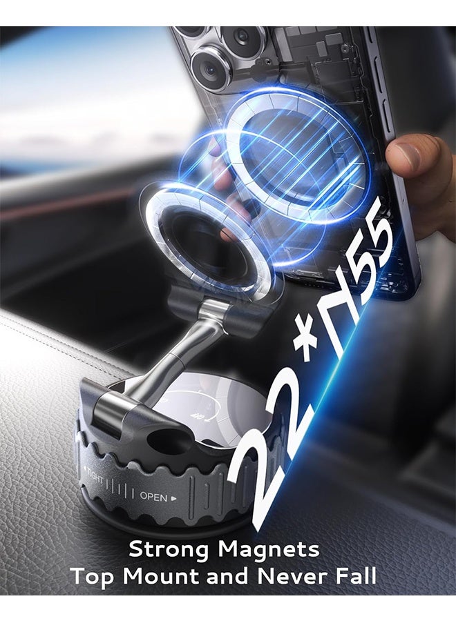 Car Phone Holder [78+LBS Hyper Suction & 4400gf Strongest Magnetic] 360°Adjustable Car Phone Mount Car Accessories Phone Holders for Your Car for iPhone 17/16 /15 Pro Max & Android - Image 5