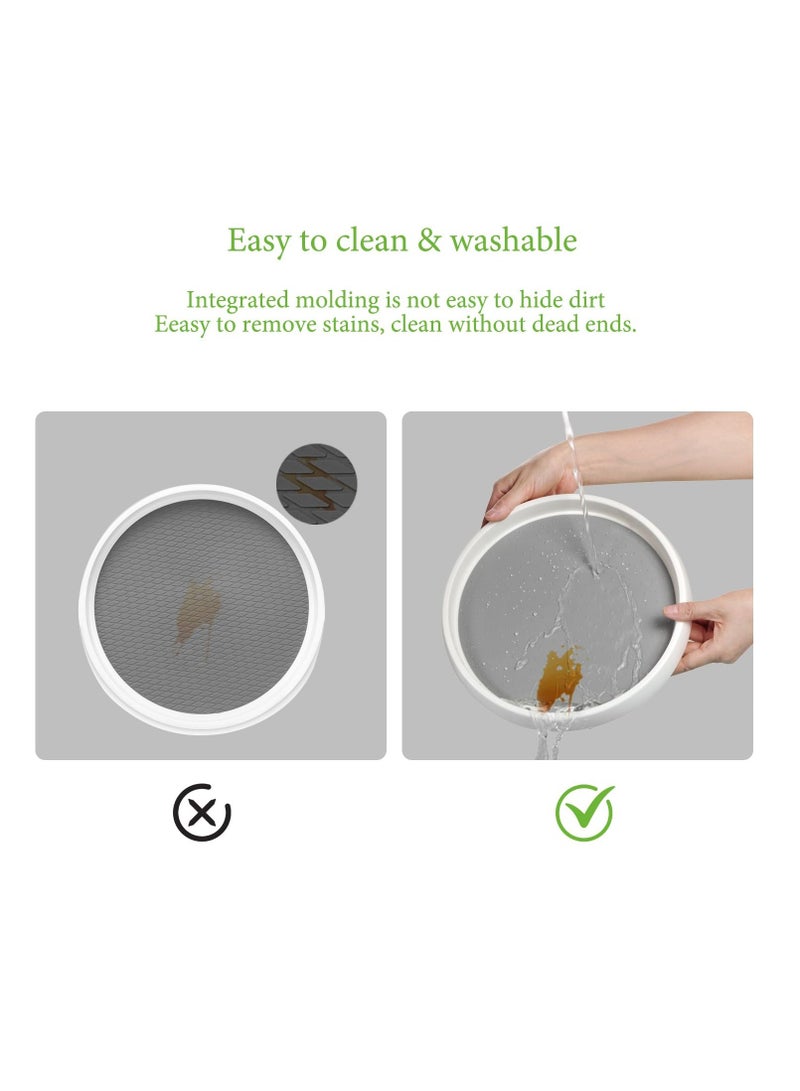 إكسفور 10 2 Tire 1Pack Lazy Susan Turntable Rotating Organizer - Non-Skid Spinning Rack for Cabinet, Pantry Storage, Kitchen, Bathroom Makeup Vanity Countertop,Under Sink Organizing, Spice Spinner - Image 4