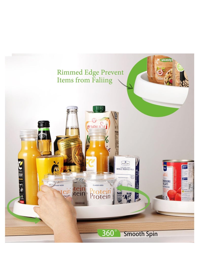 إكسفور 10 2 Tire 1Pack Lazy Susan Turntable Rotating Organizer - Non-Skid Spinning Rack for Cabinet, Pantry Storage, Kitchen, Bathroom Makeup Vanity Countertop,Under Sink Organizing, Spice Spinner - Image 3