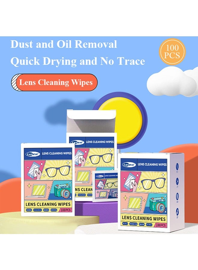 Generic Lens Cleaning Wips,Glasses Cleaning Wipes, Glasses Wipes , Extra Thick, Pre-moistened And Quick-drying, Individually Wrapped, Suitable For All Types Of Glasses And Electronic Screens (100 pcs)  - Image 2