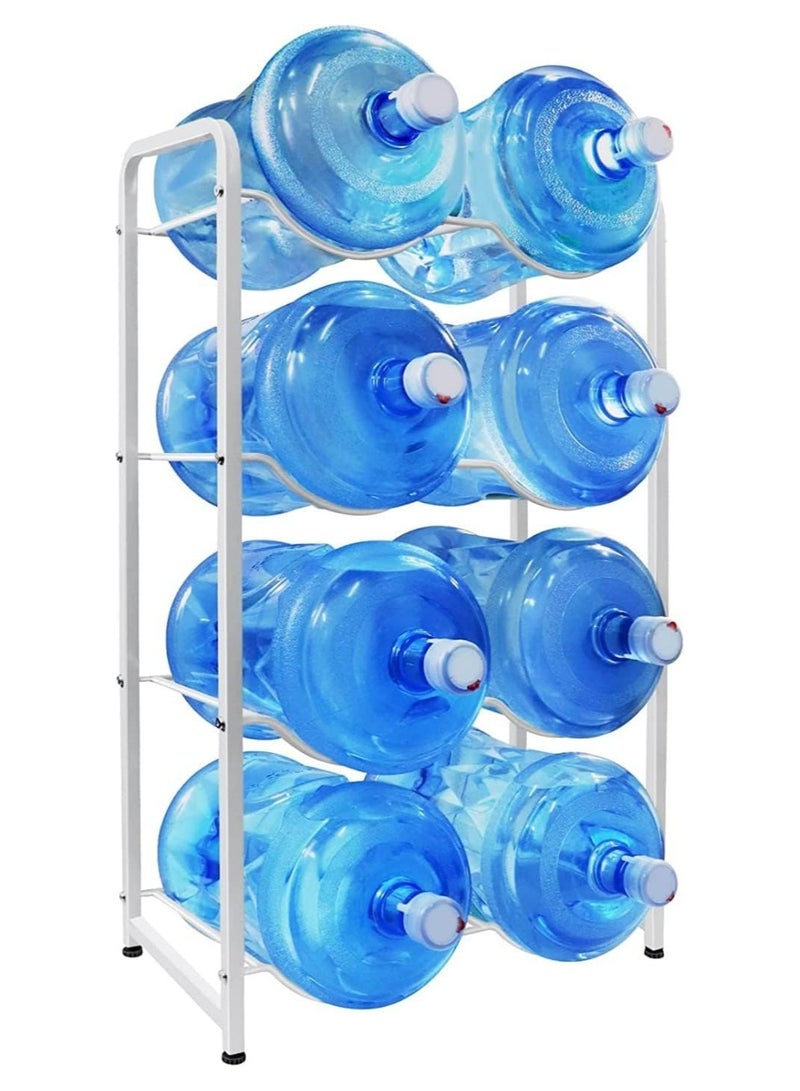 DubaiGallery 8 Bottles Storage Rack 4 Tier Reinforced Carbon Steel Heavy Duty 5-Gallon Water Cane Jug Holder Cooler Organizer Shelf For Home Kitchen Office Garages Restaurant Gym Stand Shelves - Image 1