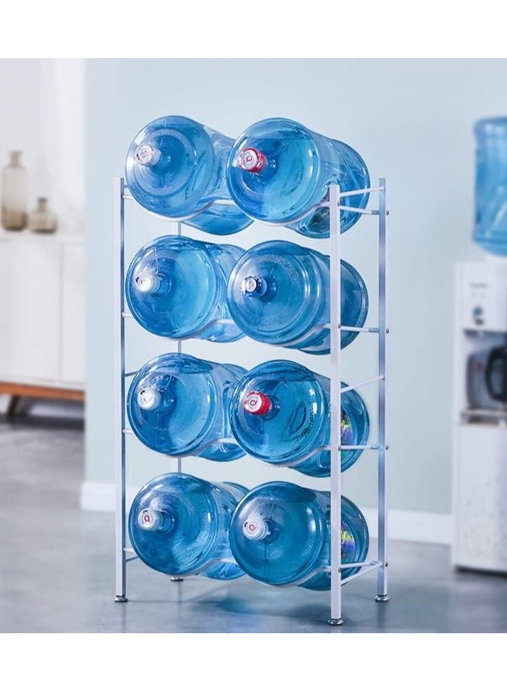 DubaiGallery 8 Bottles Storage Rack 4 Tier Reinforced Carbon Steel Heavy Duty 5-Gallon Water Cane Jug Holder Cooler Organizer Shelf For Home Kitchen Office Garages Restaurant Gym Stand Shelves - Image 2