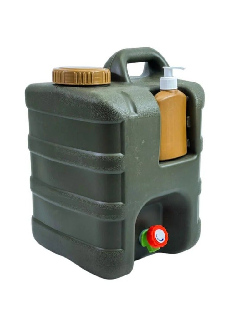 Generic Plastic Water Tank With Faucet Tap For Camping And Desert Trips 20 Litres Capacity Equipped With Liquid Soap Bottle