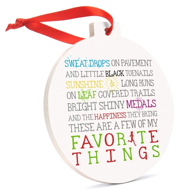 RUNNING ROUND CERAMIC ORNAMENT FAVORITE THINGS