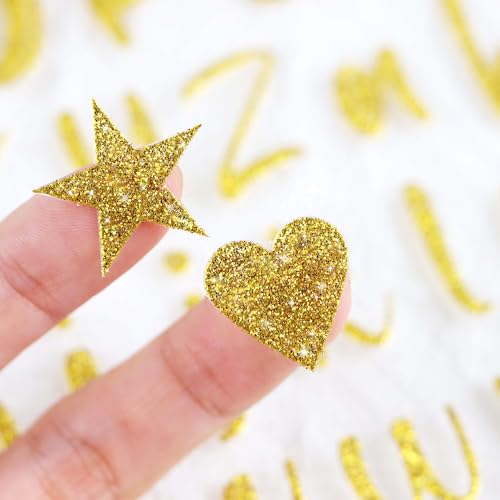 Metsyth 648 Pcs Gold Letter Stickers Glitter Alphabet Number Stickers 8 Sheets Self Adhesive Vinyl Letters Sticker for Graduation Cap Scrapbooking Water Bottles Cup Crafts Classroom Decor(Gold,1 Inch) - Image 4
