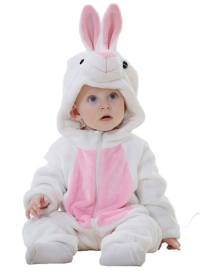 Fleece Baby Bodysuit Infant One Piece Kids Hooded Romper Outerwear Toddler Jacket  - Image 1