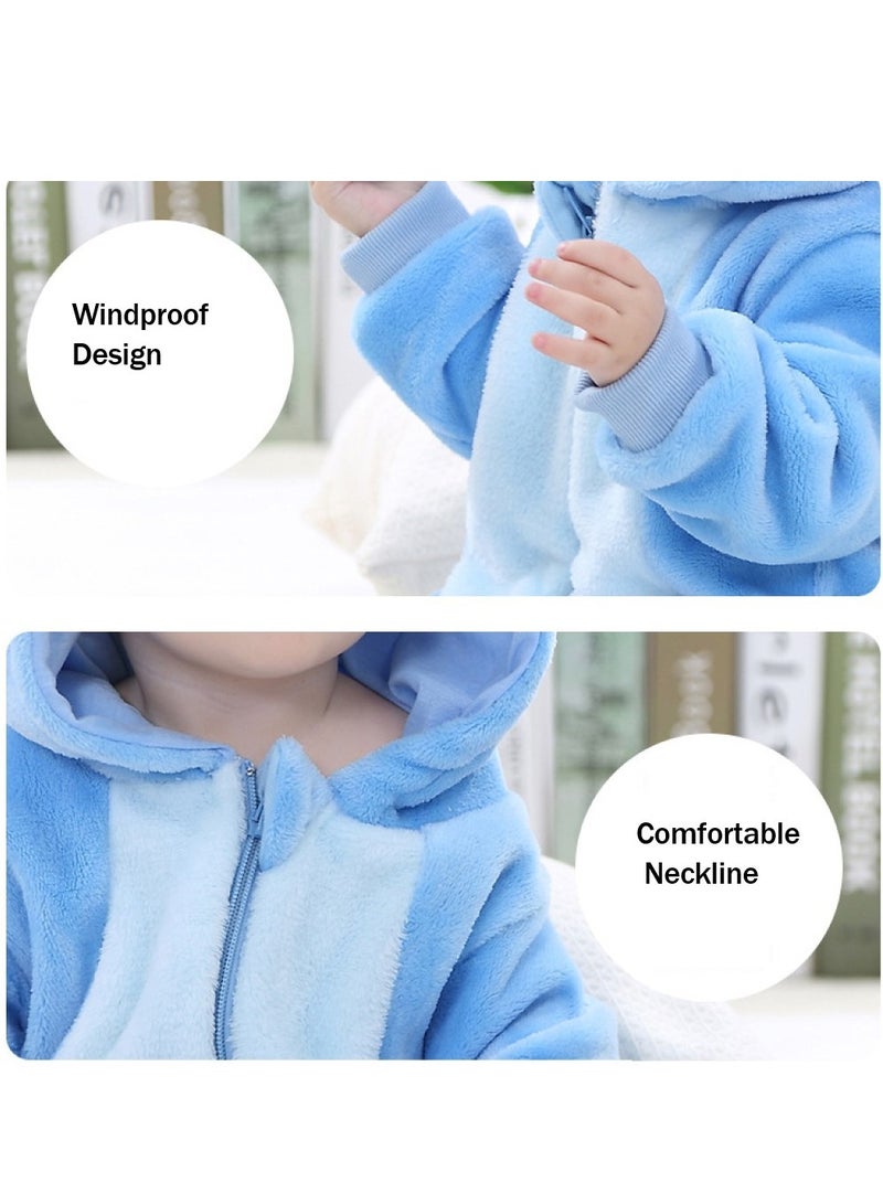 Fleece Baby Bodysuit Infant One Piece Kids Hooded Romper Outerwear Toddler Jacket  - Image 3