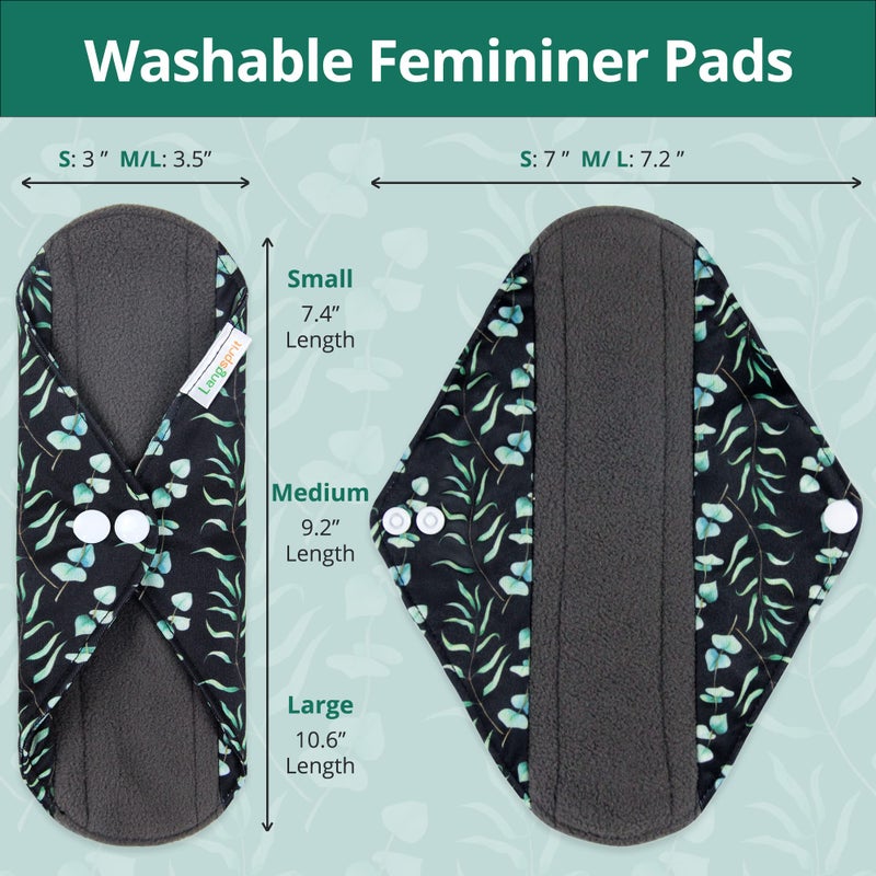 Langsprit Absorbent Reusable Menstrual Sanitary Pads/Washable Cloth Menstrual Period Pads,Reusable Panty Liners(Winter,S) - Image 2