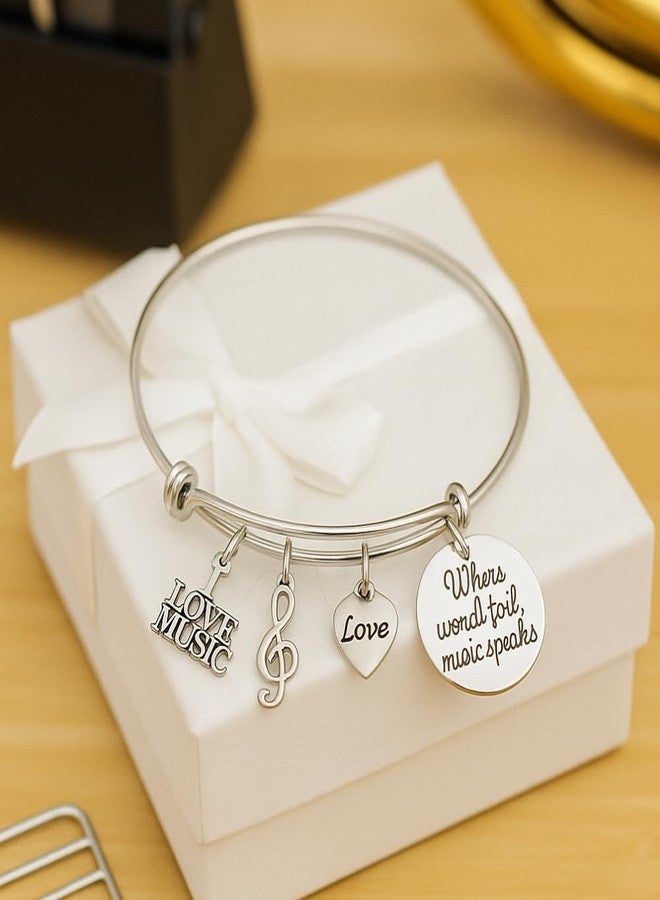 Infinity Collection Music Bracelet - Where Words Fail Music Music Speaks Jewelry Gift - Treble Clef Jewelry - Music Note-Music Lover Jewelry Gift - Image 5