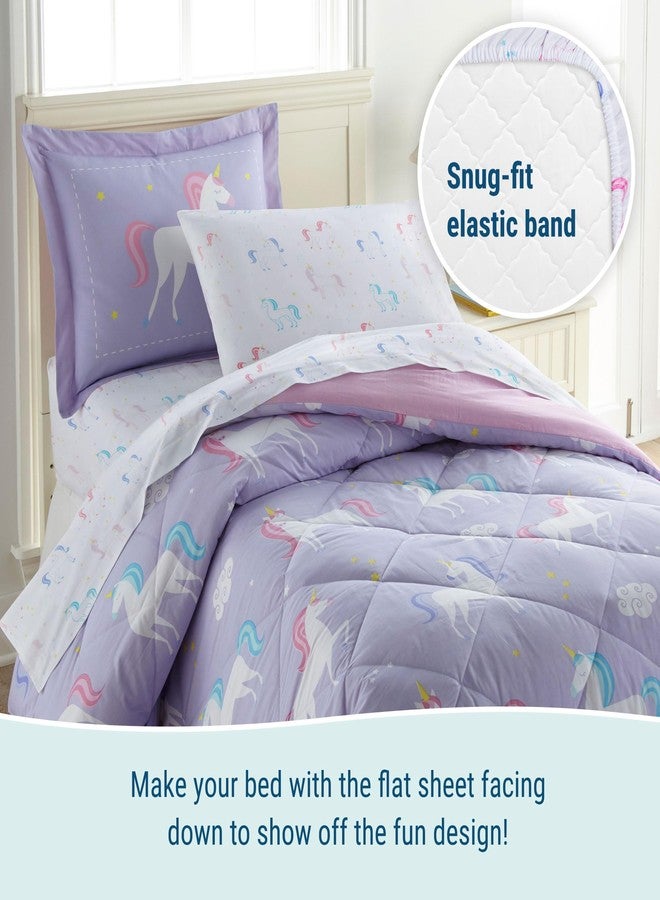 Wildkin Flannel Twin Sheet Set - 100% Cotton, Soft & Cozy Bed Sheets - Unicorn - Image 5