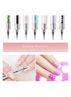 SYOSI 9 Pcs Nail Art Brushes for with Liner Brush and Dotting Pens Home Use Professional Salon Tools Puller Pen Double Point Drilling  - Image 4