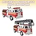 ArtCreativity 55 Inch Fire Truck Toys Set of 2 Pull Back Firetruck Toys 35 Years Old Boys and Girls Includes Metal Ladder Truck and Fire Engine Best Birthday Gift for Toddlers and Kids - Image 4