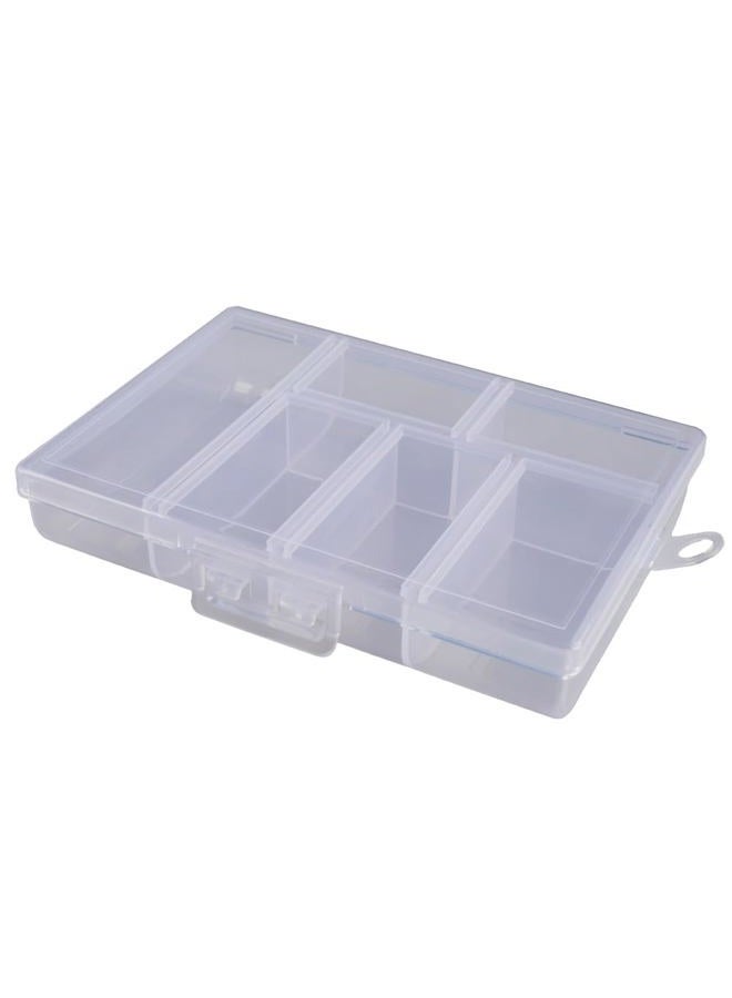 Craft County Small Clear Plastic Organizer – Store Craft Supplies, Beads, and Other Small Items – 6 Compartments - Image 1