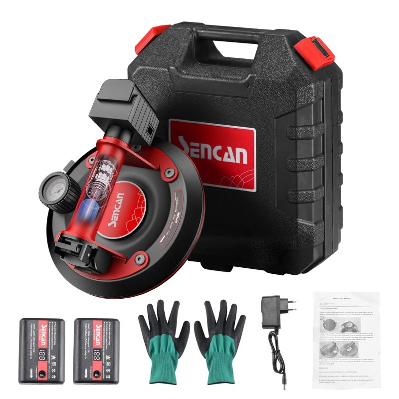 SENCAN 8 Glass Suction Cup with Metal HandleElectric Vacuum Suction Cup Lifting ClampHeavy Duty Handheld Vacuum Cup Glass Lifter with Power Grip for GlaziersMoversBuilders660lbs Load Capacity