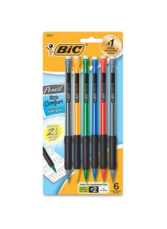 Bic - Mpgp61 Mechanical Pencil 0.7Mm Rubber Grip Nonrefill 6/Pk Ast - Image 1