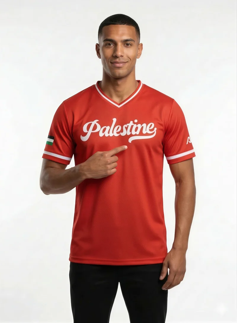 البيسبول يونايتد قميص فلسطين الوطني للبيسبول للرجال بياقة على شكل حرف