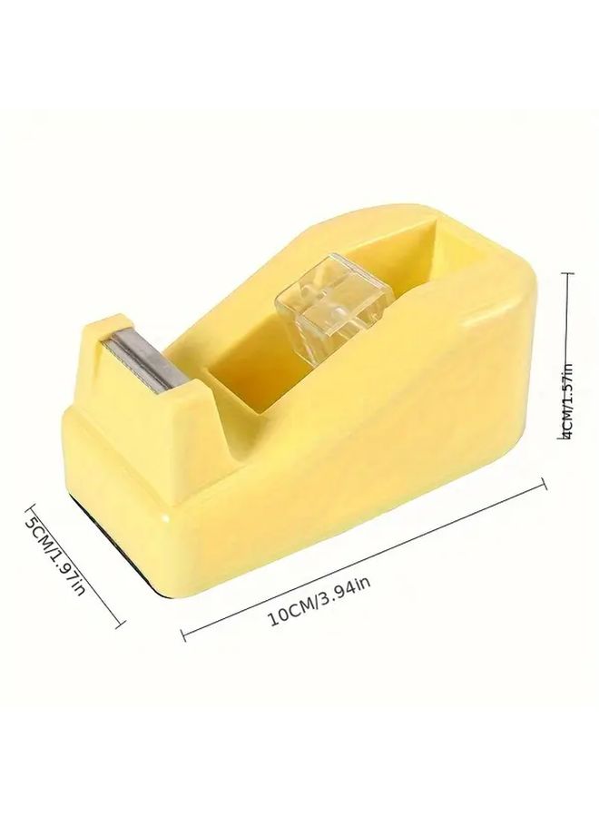 Yellow Blue Tape Dispenser With Two Rolls And Replacement Invisible Tape For Office Desk - Image 4