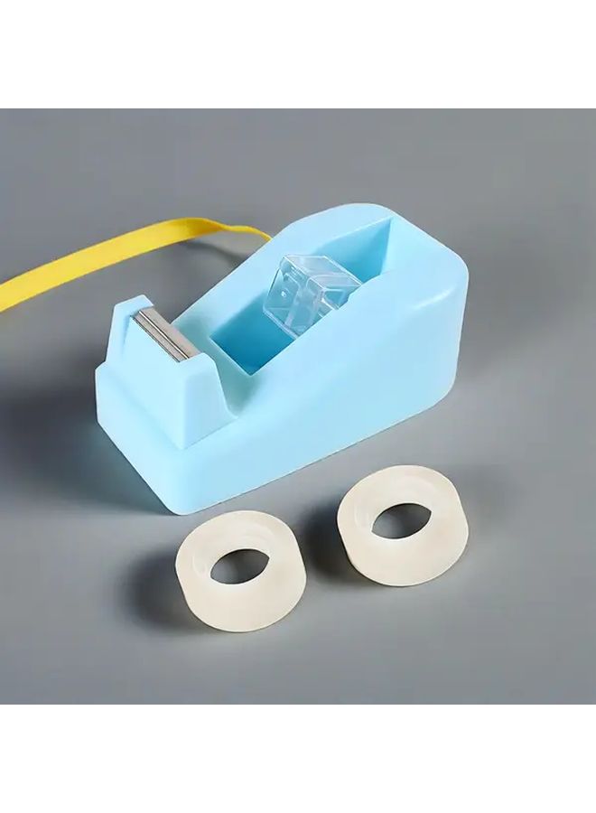 Yellow Blue Tape Dispenser With Two Rolls And Replacement Invisible Tape For Office Desk - Image 3