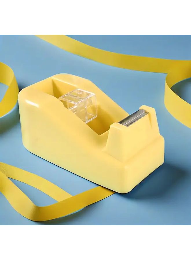 Yellow Blue Tape Dispenser With Two Rolls And Replacement Invisible Tape For Office Desk - Image 2