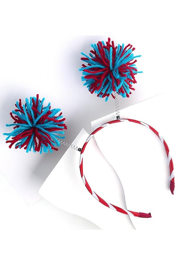 MANGOIT 4Th Of July Pom Headband Independence Day Head Bopper Pom Party Headbands National Memorial Day Headbands Patriotic Headbands For Kids Adult Women Girls' Costume Accessories - Image 2