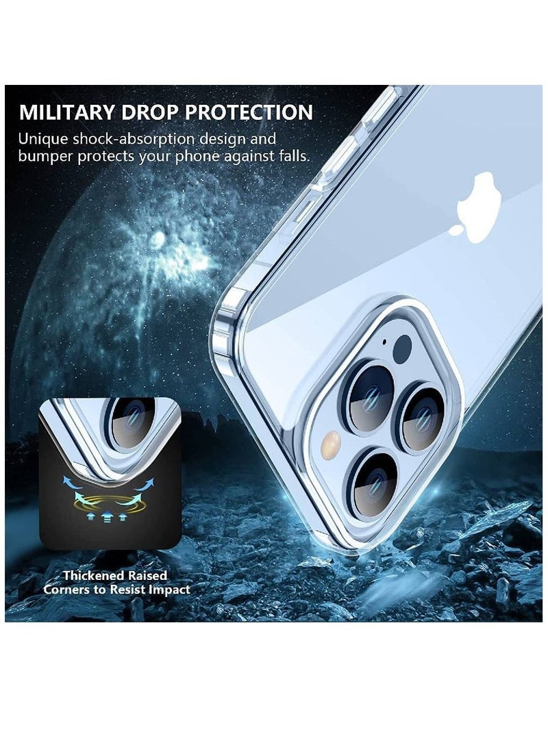 فيسوس الحماية الوقائية لانخفاض السقوط العسكري من الدرجة العسكرية مع غطاء حالة مقاوم للصدمة في iPhone 14 Pro Max Clear - Image 2