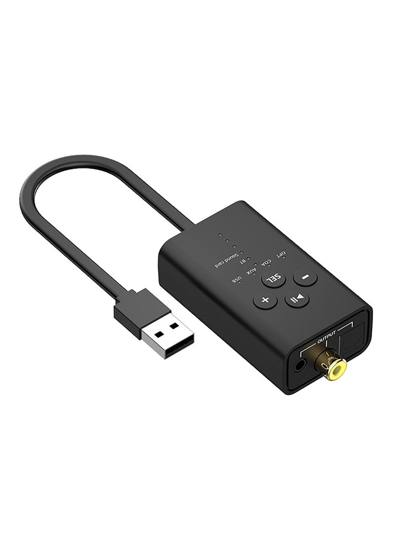SYOSI - Digital Audio Converter，USB & Bluetooth 5.2 to TOSLINK Optical/Coaxial and 3.5mm AUX Audio Adapter, for TV,PS5,PS4,PC,Laptop,Smartphone to Sound Box,Amplifier or Home Theater - Image 1