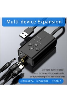 SYOSI Digital Audio Converter，USB & Bluetooth 5.2 to TOSLINK Optical/Coaxial and 3.5mm AUX Audio Adapter, for TV,PS5,PS4,PC,Laptop,Smartphone to Sound Box,Amplifier or Home Theater  - Image 5