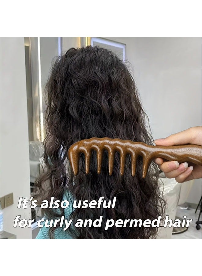 Wooden Comb Hair Combs for Women, Wide Tooth Sandalwood Comb Natural Hair Brush, Hair Detangler Deep Scalp Massager For All Hair Types - Image 2
